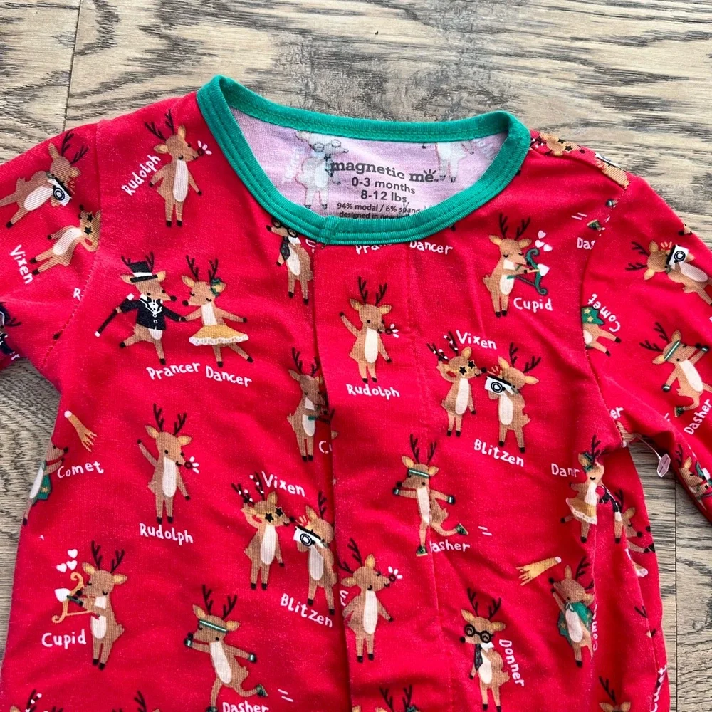 Magnetic Me Rollicking Reindeer Footie sz 0-3 - Picture 3 of 3